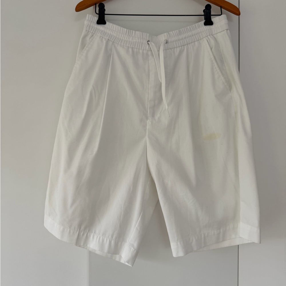 Emporio Armani White Elastic-Waist Drawstring  Shorts